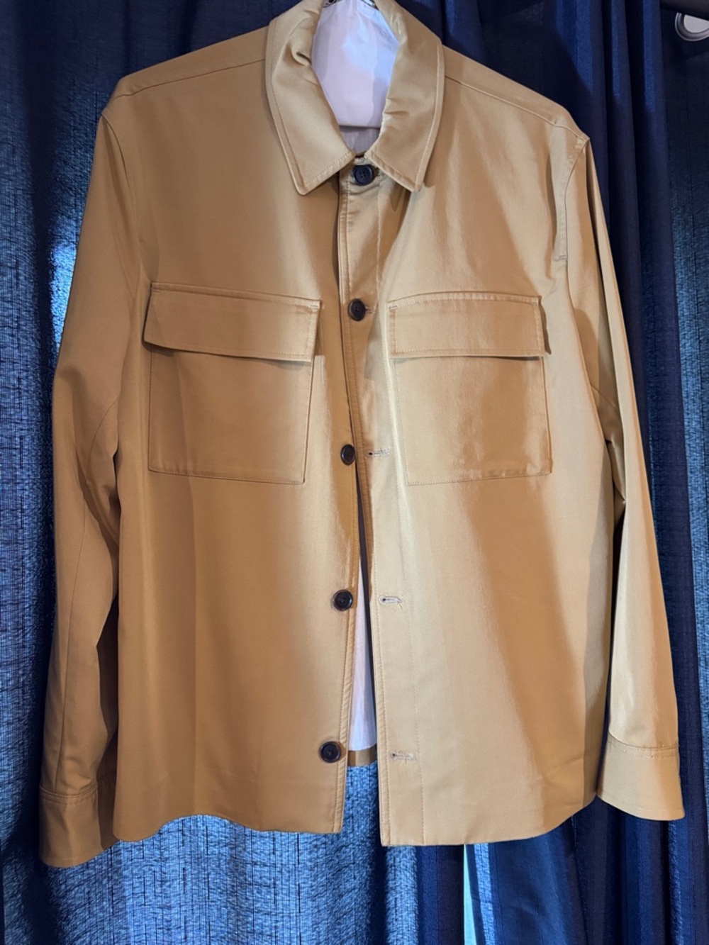 Zara Men's Tan Shirt Jacket with Chest Pockets